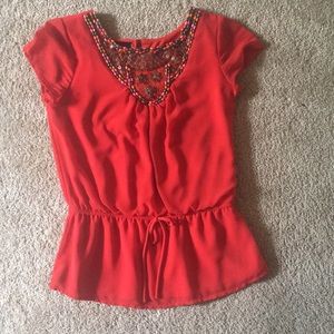Beaded Red Top